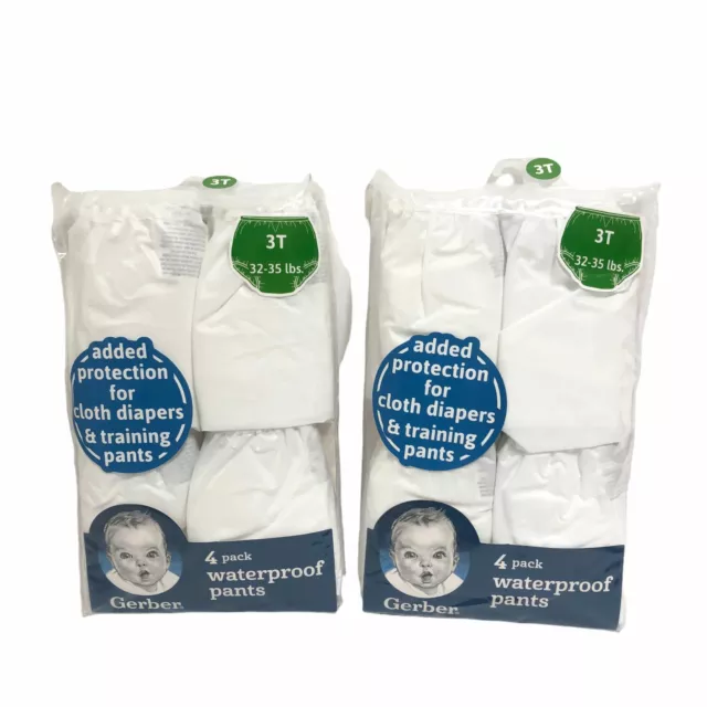 Lot 2 x 4pks Gerber Waterproof Pants 3T Toddler Baby Training Diaper Cover NEW