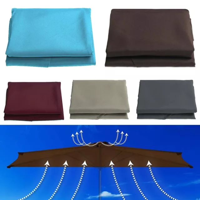8ribs Fabric Canopy Replace Umbrella Burgundy Lake Blue Garden Structures