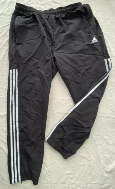 "Tuta nera ADIDAS da uomo 3 calze bianche a righe large W30-34"" L30"