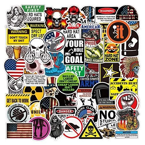 105pcs Pack Hard Hat Stickers, Funny Sticker for Helmet Hood Hardhats Tool...