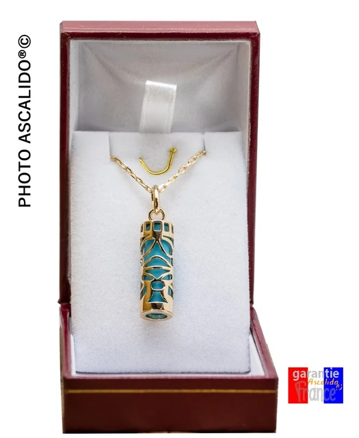 Porte-bonheur Chinois - Cordelette Bleue Avec Pièce En Résine Verte Et Franges
