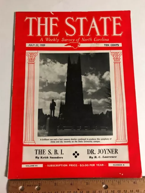 1939 vtg The State Magazine North Carolina Bankers Assoc Conference Chapel Hill