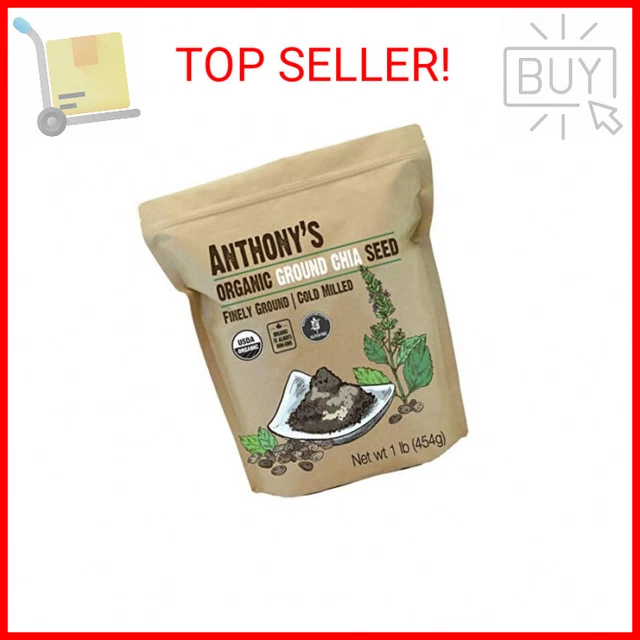 Anthony's Organic Ground Chia Seed, 1 lb, Finely Ground, Cold Milled, Gluten Fre