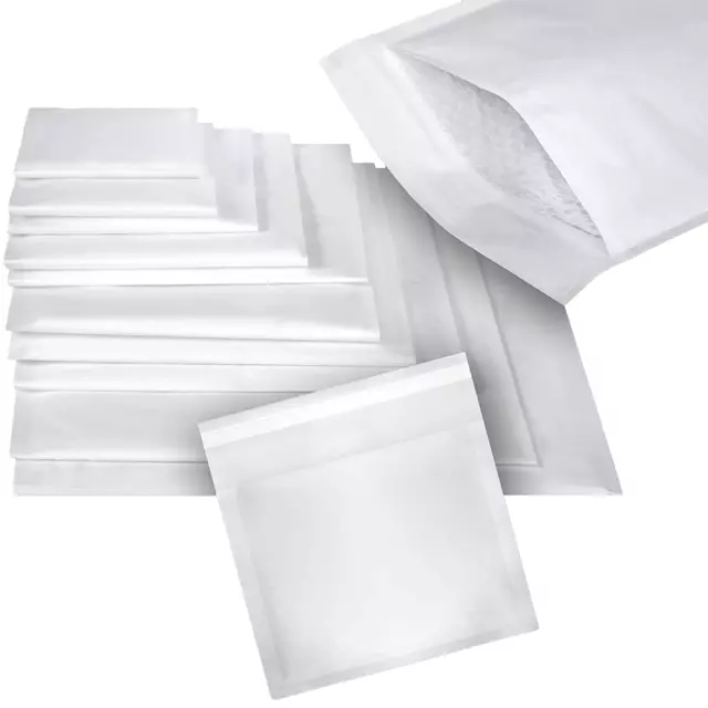 100 Enveloppes pochettes bulle air matelassees blanche Eco 240X350 m/m REF F