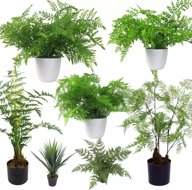 Artificial Foliage Fern Plants Realistic Evergreen Display Home or Office