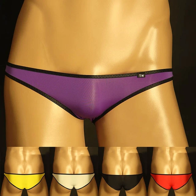 Tanga Uomo Mutande Mutandine Sexy Shorts Lingerie Vita Bassa Uomo Nylon