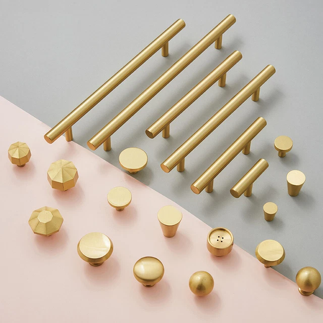 Brass Wardrobe Door Knob Cupboard Drawer Pulls Dresser Furniture Cabinet Handle