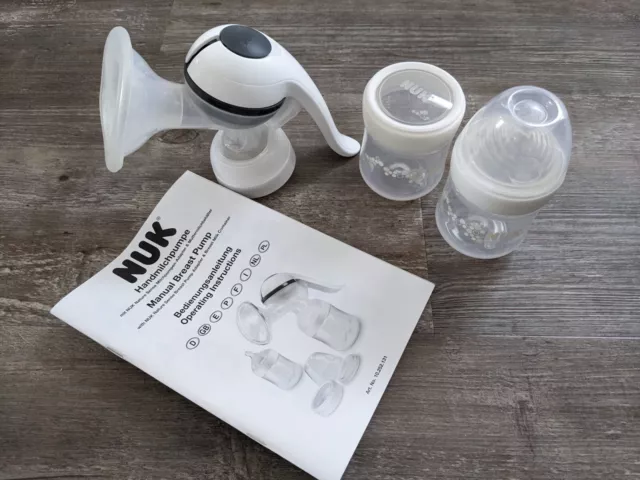 NUK Nature Sense Handmilchpumpe mit Babyfläschchen