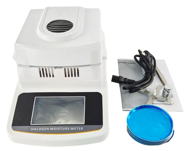 Lab Grain Fast Halogen Moisture Analyzer Meter Tester 110g/0.005g Touch Screen