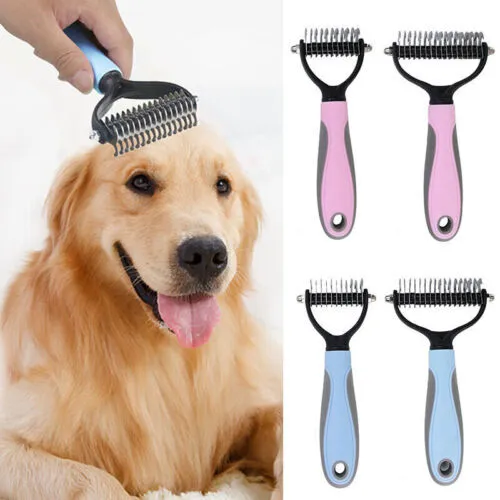 Professional 2 Sided Undercoat Dog Cat Shedding Comb Brush Pet Grooming Tool