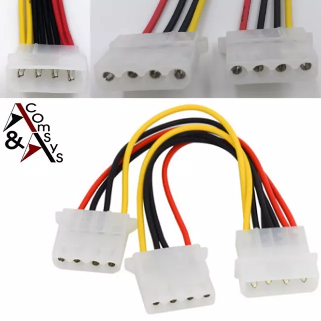 Cable Eléctrico 1x 5.25" En 2x 5.25" / 1x Ide Ide 4-Polig PC Corriente Adaptador