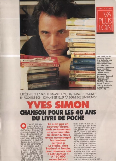 Coupure de presse Clipping 1993 Yves Simon  (3 pages)