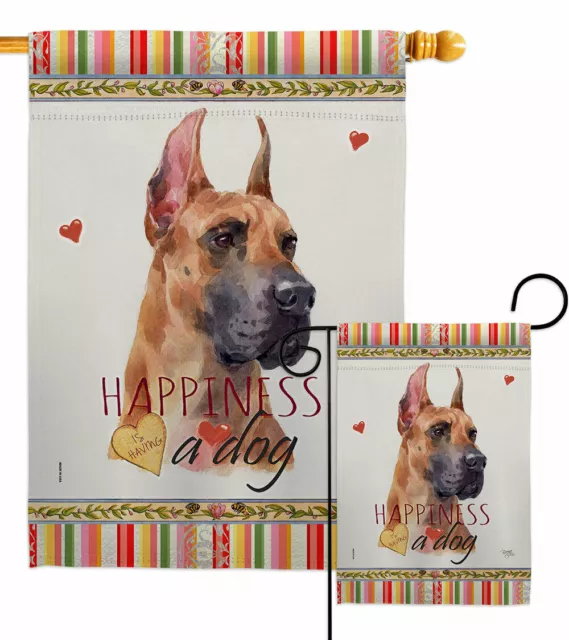 Fawn Great Dane Happiness Garden Flag Dog Animals Decorative Yard House Banner