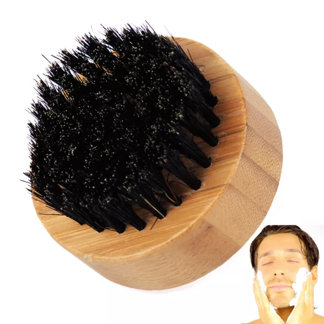 Men Boar Bristles Mustache Solid Wood Beard Oil Hair Shaving Brush Clean Tool Lp