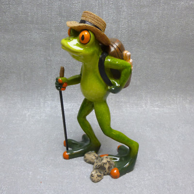 formano frosch rudi sportler auf fahrrad mit rucksack kunststein 768933
