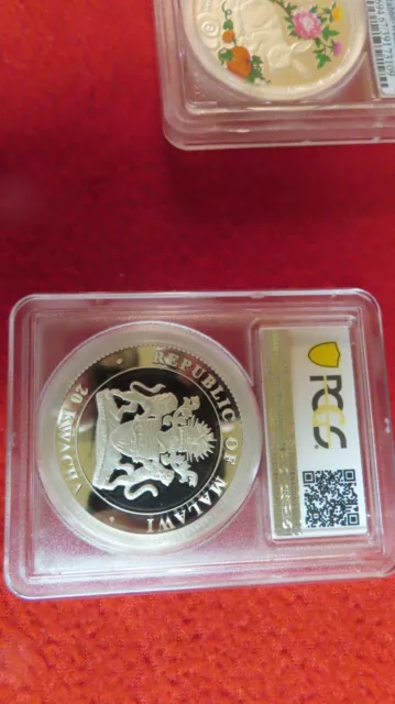 Africa Malawi 20 kwacha Year of Rabbit Lunar Zodiac .999 silver coin pcgs pr67 3