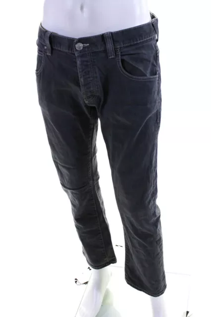Armani Jeans Mens Denim Mid Rise Zip Up Straight Leg Jeans Pants Gray Size 33 2