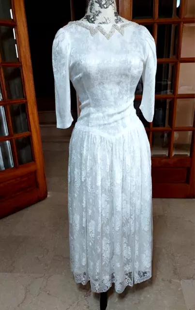 ancienne robe De Mariée rétro en dentelle petite taille