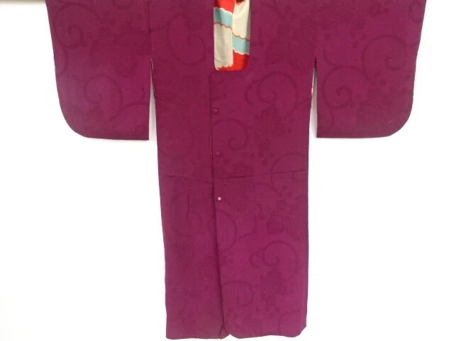 39094# Japanese Kimono / Antique Michiyuki Coat / Woven Paulownia Arabesque
