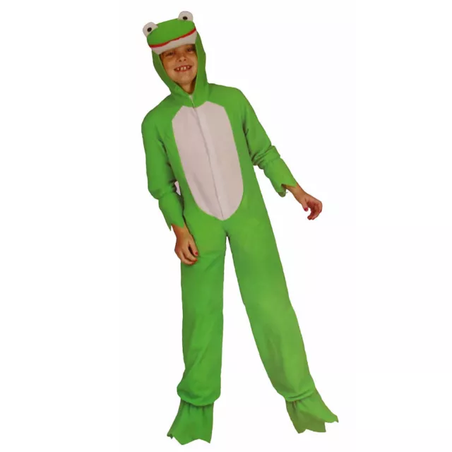 KINDER FROSCH KOSTÜM Karneval Fasching Jungen Mädchen Tier Overall Party Outfit