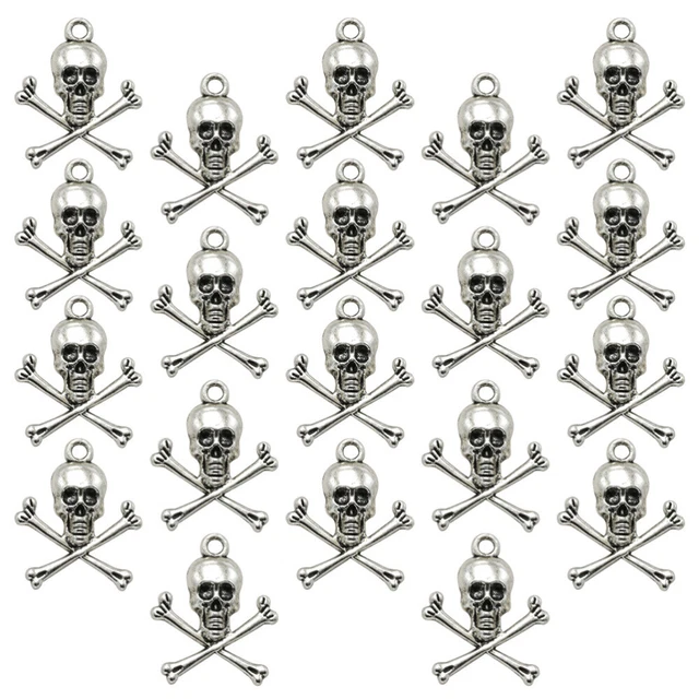 20 Stück Legierung Schädel Anhänger Charms DIY Schmuck Herstellung Zubehör für