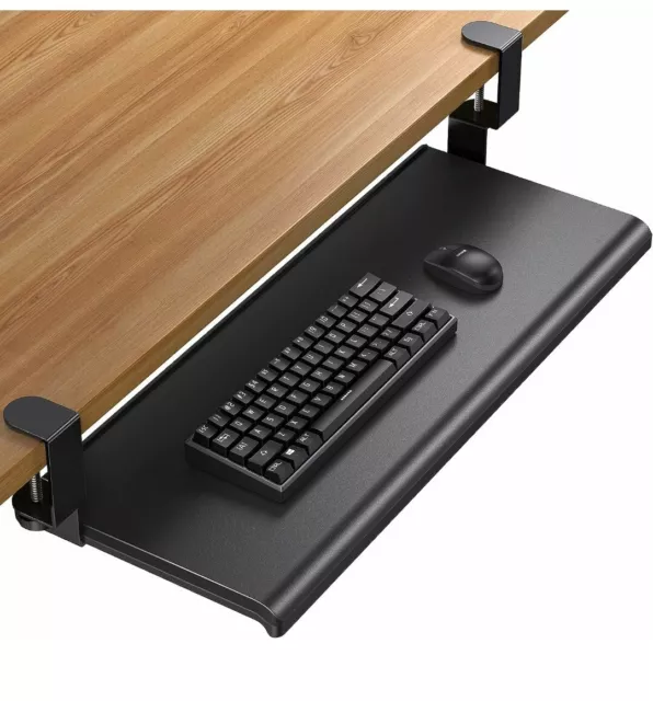 HUANUO Keyboard Tray 27" Large Size, Keyboard Tray Under Desk w/ C Clamp