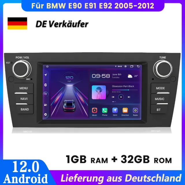 Für BMW E90 E91 E92 2005-2012 Android Autoradio GPS NAVI BT WIFI DAB+ 32GB 1 DIN