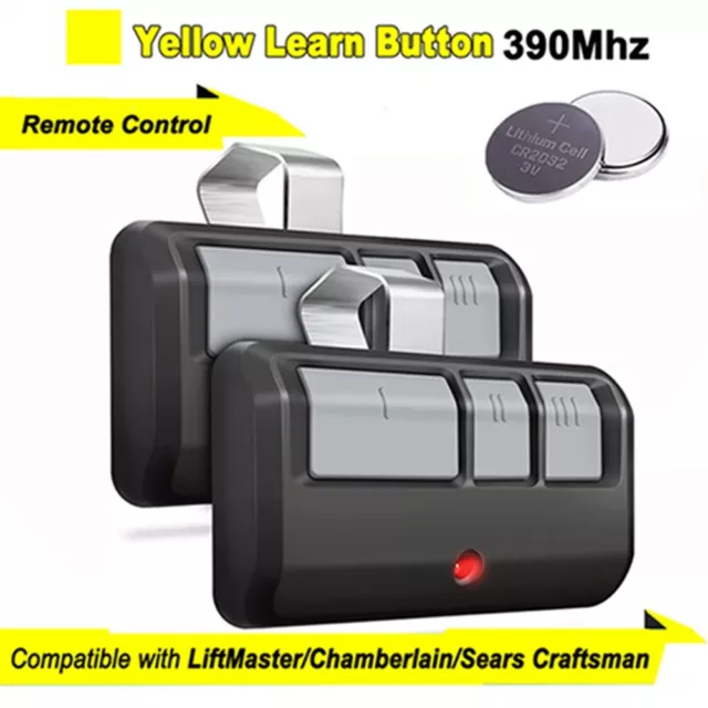 1/2 LIFTMASTER GARAGE Door Opener Visor Remote Transmitter Yellow Learn ...