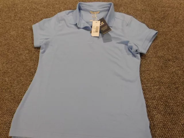 Cutter & Buck Womens Polo Shirt Medium Blue DryTec stretch active