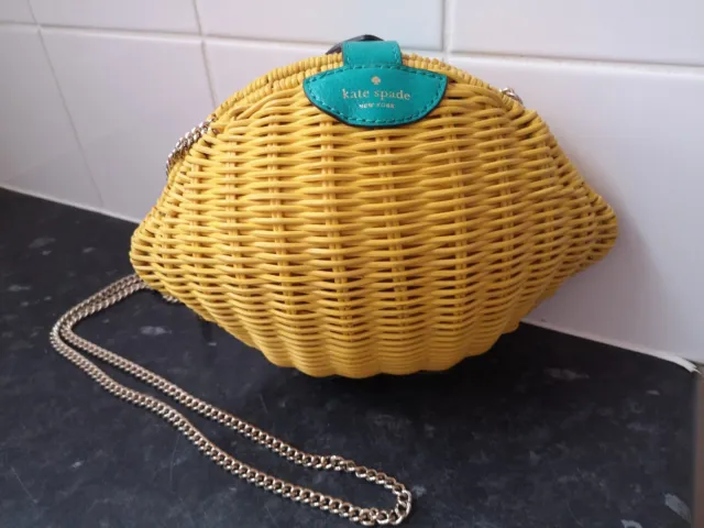 Kate Spade New York Lemon Crossbody Wicker Bag Novelty Picnic New With tags