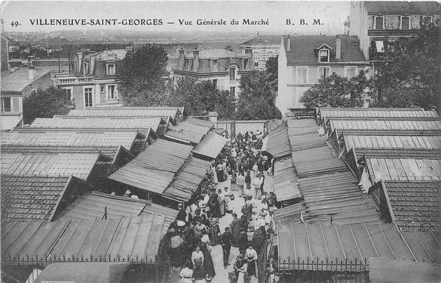 Cpa 94 Villeneuve Saint Georges General View Of The Market