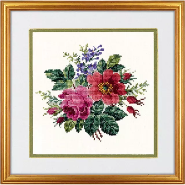 Eva Rosenstand Kreuzstich Set "Blumenstrauss", Zählmuster, 25x25cm