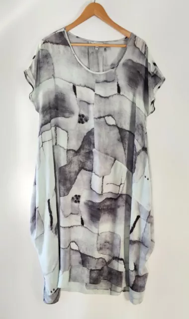 TIRELLI Size S/M Abstract Print Soft Drape Midi Dress
