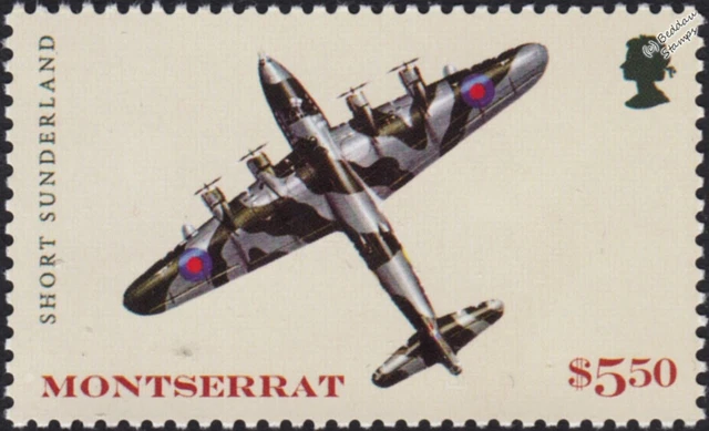 WWII RAF SHORT SUNDERLAND S.25 Flying Boat Seaplane Aircraft Stamp (2018)