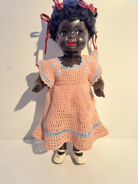 Puppe gemarktet  Dunkelhäutig  K & W   47,5 cm  König & Wernicke