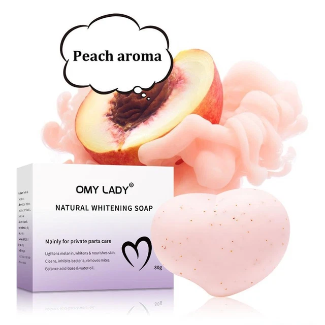 1 pieza jabón blanqueador natural aroma a melocotón reparación cuerpo exfoliante hidratante D0I6