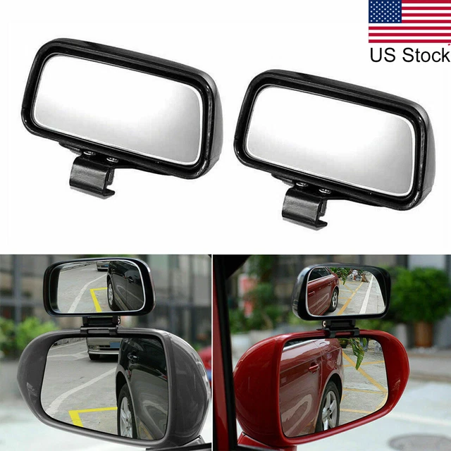 2x Rectangle Rear View Convex Wide Angle Blind Spot Auxiliary Car Parking Mirror