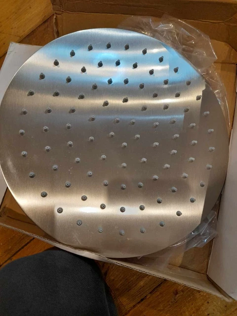 rak 250mm round shower head in brushed nickel