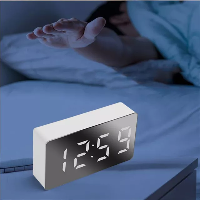 del hogar Luz LED Pantalla LED Reloj espejo Snooze Reloj despertador digital