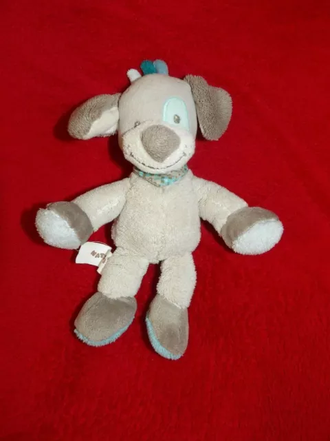 Doudou Peluche Nattou Chien Grelot Gris et Bleu