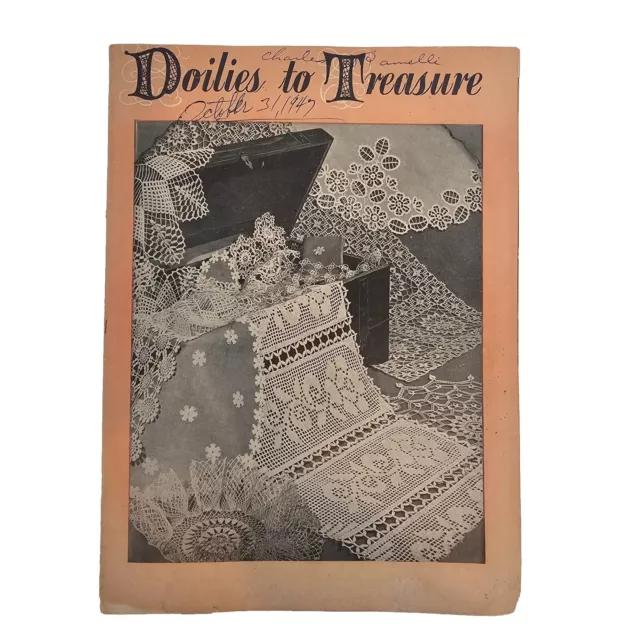 Doilies to Treasures Crochet Patterns by Lily Book 1600 Instructions Vintage