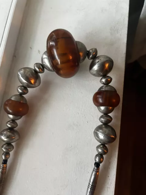 Stunning Copal Amber Vintage African Trade Beads Necklace