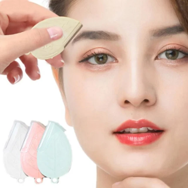 Cortadora de cejas en forma de hoja línea de cabello desigual afeitadora de cejas mujeres hombres