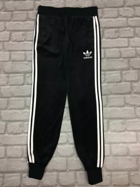 ADIDAS ORIGINALS LADIES Black 3 Stripes Velvet Joggers Jogging Bottoms Rrp  Â£50 £15.74 - PicClick UK