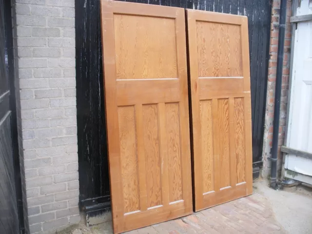Pair of 1930s one over three panel sliding doors