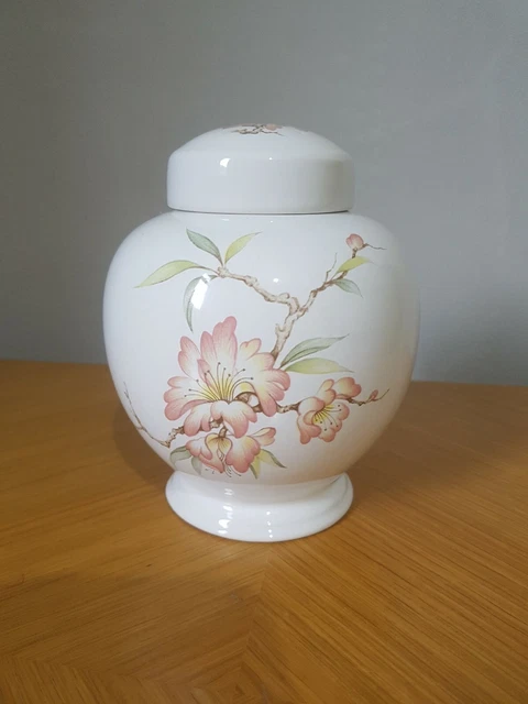 Vintage dekorative Blumen Keramik Porzellan Vase Urnenglas mit Deckel