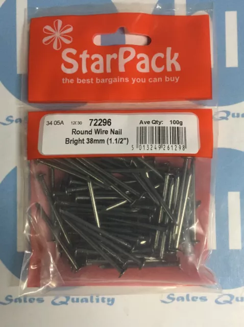 100g Starker Runddraht Nagel Heller Stahl 38mm 1/2 Zoll Zum Selbermachen Gartenzaun 72296