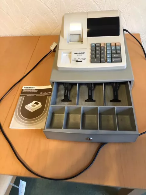 Sharp XE-A110 Electronic Cash Register Machine White Till Box Instructions