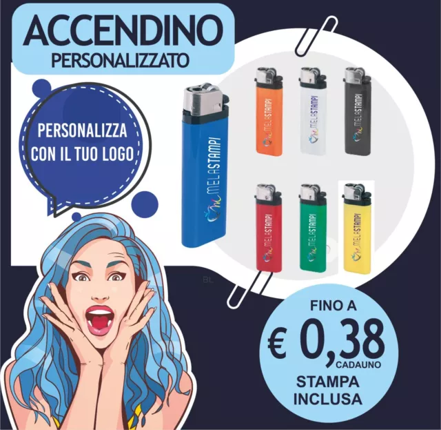 accendini personalizzati stampa a colori gadget lotto 50 100 150 200 PE855