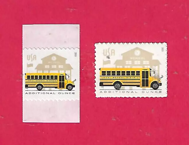 SCHOOL BUS.  US X-Ounce Stamps.   1 Coil and 1 Perforated Mint  .24 Cent Stamps.